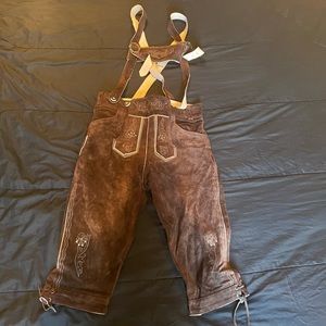 Brown Authentic Men’s Lederhosen Oktoberfest 32-33 waist